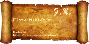 Flore Miklós névjegykártya